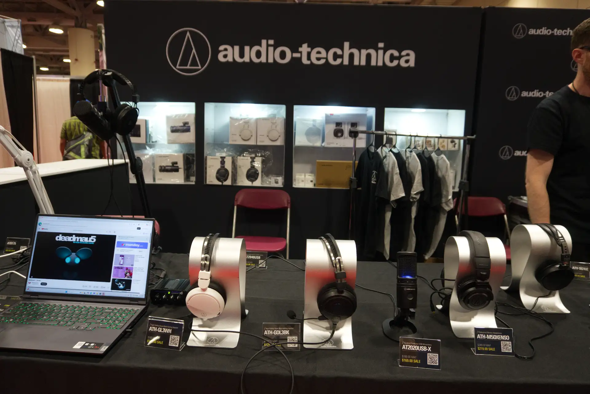 Audio-Technica gaming and headphones product demonstrations on the FAN EXPO Canada show floor